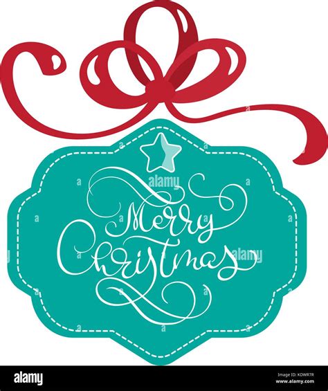 Lettering Merry Christmas Card Vector Illustration Stock Vector Image