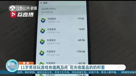 11岁男孩玩游戏利用这个功能成功充值 花光了奶奶收废品攒的两万元积蓄荔枝网新闻