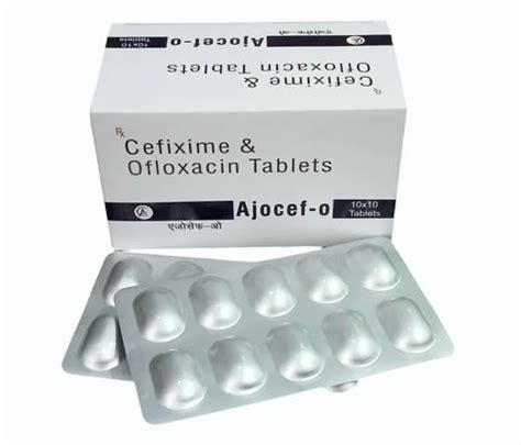 Ajocef O Cefixime 200mg Ofloxacin 200mg Tablet Packaging Size 10X10