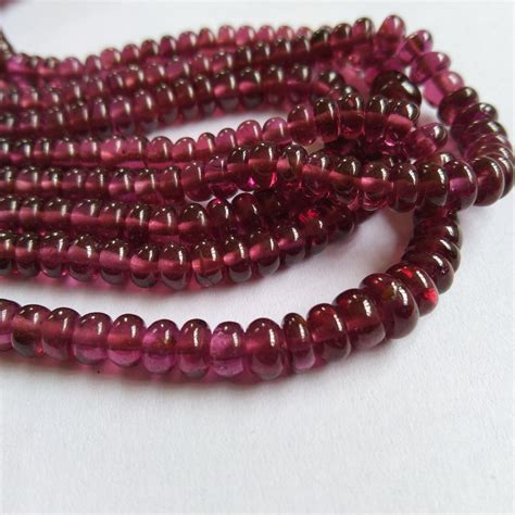 Beautiful Aaa Rhodolite Garnet Smooth Rondelle Beads Natural Etsy