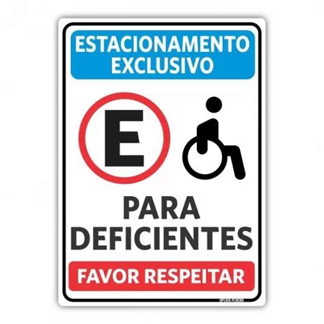 Placa Estacionamento Exclusivo Deficientes