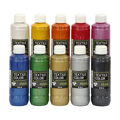 Peinture Textile Color ass de couleurs nacré 10x250 ml 1 Pq
