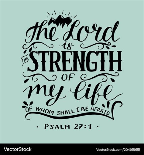 Hand Lettering With Bible Verse The Lord Vector Image