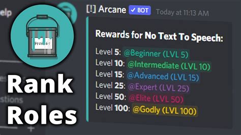 Free Discord Level Rank Roles Arcane Bot Setup Youtube