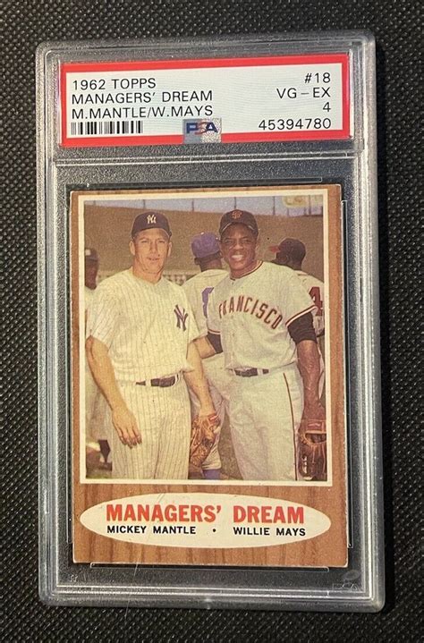 Topps Managers Dream Mickey Mantle Willie Mays Psa Graded