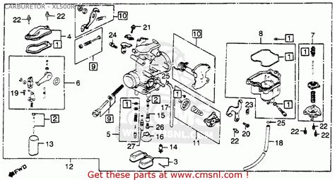 Honda Xl500r 1982 C Usa Carburetor Xl500r 82 Schematic Partsfiche