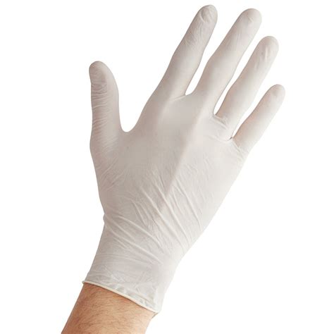 Noble Products White Powdered Disposable Latex Gloves For Foodservice