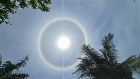 A Gazeta Halo Solar Fenômeno Chama A Atenção No Céu De Cidades Do Es