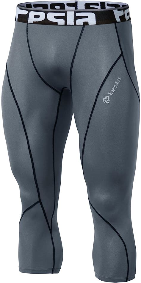 Tm P15 Grkz Medium Tesla Mens Compression 3 4 Capri Shorts Baselayer