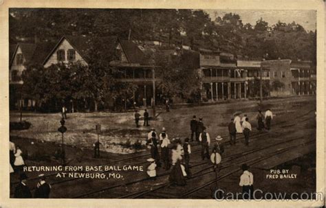 Returning from Base Ball game Newburg, MO Postcard