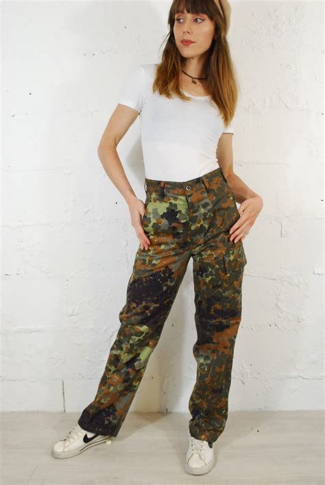 High Waisted Flecktarn Camo Pants Armypants Trousers Etsy