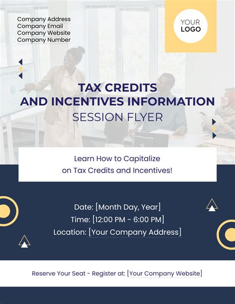 Free Tax Credits And Incentives Information Session Flyer Template