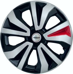 PRIGAN Tiago Type 1 Silver Black Red 14 Wheel Cover For Universal For