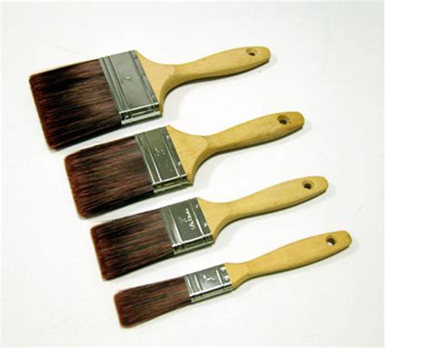 Pcs Set Premium Quality Wood Handle Mixed Bristle Paint Brush Set Flat