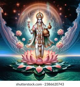 Lord Dhanvantari God Medicine Health Depicted AI Generated Image