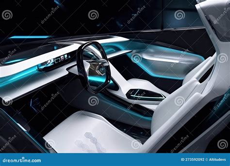 Futuristic Car Interior with Sleek and Minimalist Design, Featuring ...