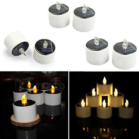 Solar Powered Led Flameless Candle For Wedding Decoration Pcs Led