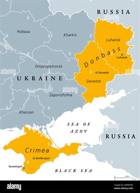 Donbass and Crimea, disputed areas between Ukraine and Russia ...