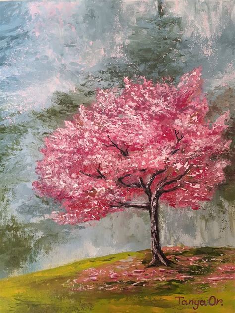 Pink Cherry Blossom Watercolor Painting Original Artwork Agrohort Ipb