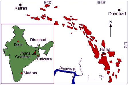 The Dhanbad-Jharia coal-mining area