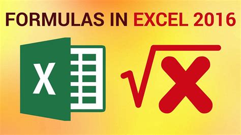 How To Create Basic Formulas In Excel 2016 Youtube