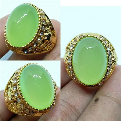 Jual Cincin Batu Akik Anggur Hijau Melon Shopee Indonesia