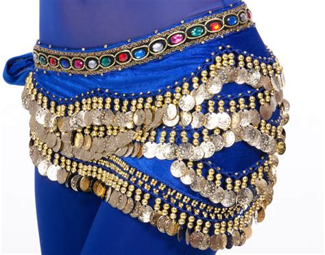 Belly Dance Costume Hip Scarf Skirt Bead Gold Coin Dancer Dancing Wrap