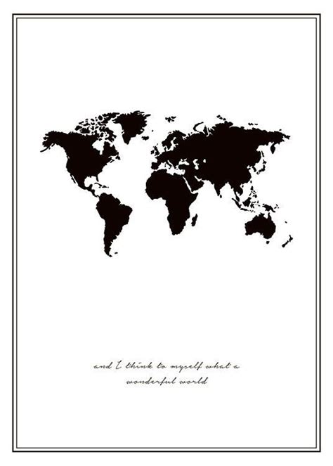 Poster mit schwarz-weißer Weltkarte. - #mit #poster #schwarzweißer #