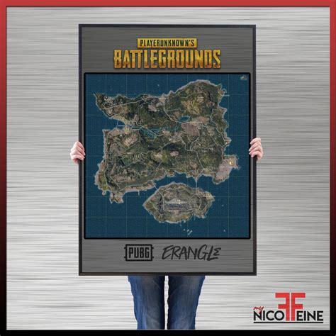 NEW PUBG Erangel Map Large Poster Print Wall Art Shopee Malaysia