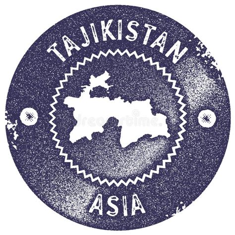 De Kaart Uitstekende Zegel Van Tadzjikistan Vector Illustratie