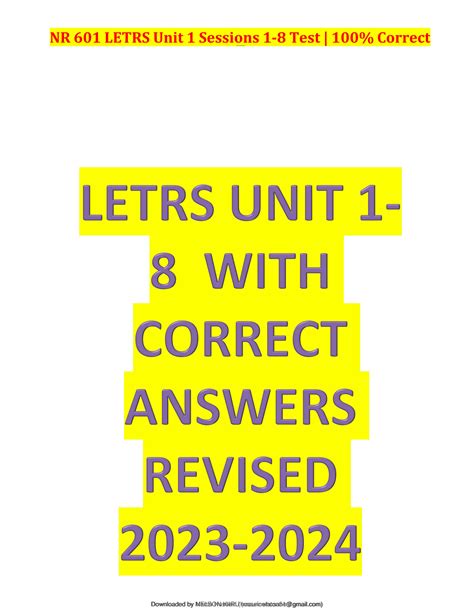 Solution Letrs Unit With Correct Answers Revised Studypool