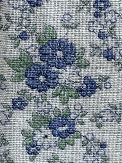 Vintage Remnant Feedsack Tiny Scale Cadet Blue Sage Green Floral