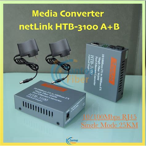 Htb 3100 Media Converter Netlink Fiber Transceiver Fiber Converter 25km