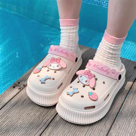 Kawaii Sanrio My Melody Elevator Crocs Sandals LoliFairies Kawaii Shop