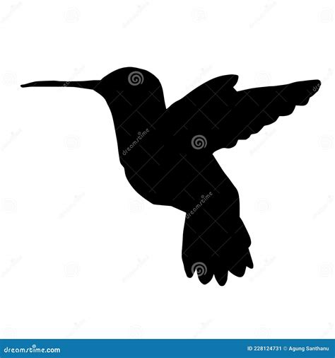 Seamless Flying Hummingbird Silhouette Stock Vector Illustration Of