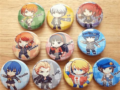 Persona Button Pin Set Yu Narukami Kanji Tatsumi Yukiko Etsy