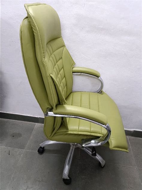 Leatherette High Back Green Boss Revolving Chair Fixed Arm At Rs