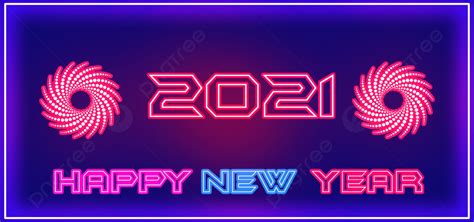 Happy New Year Neon Style Colorful Png Image Background Happy New Year