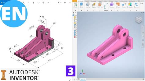 Autodesk Inventor Tutorial For Beginners Exercise 3 YouTube