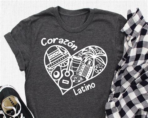 Corazon Latino T Shirt Hispanic Heritage Month Outfit Cool Spanish