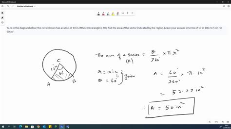 Solved Question 10 The Diagram Shows Sector Of Circle Centre 0 Radius 10 Area Of The Sector