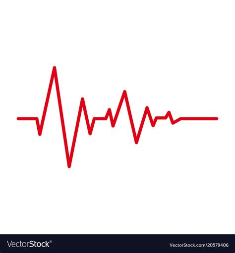 Heart Pulse Red Line Cardiogram Icon Royalty Free Vector