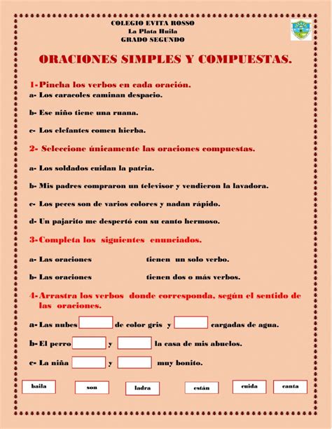 Oraciones Simples Y Compuestas Para Quinto Grado De Secundaria Hot