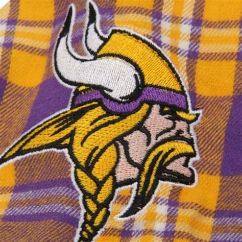 Men's Minnesota Vikings Purple/ Wordmark Flannel Long Sleeve Button-Up ...