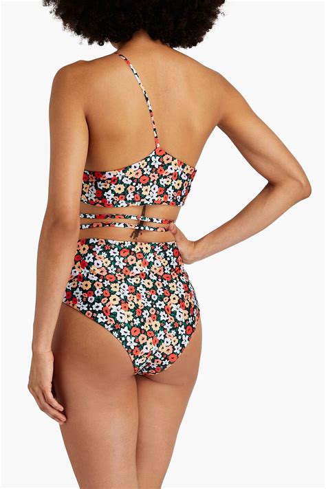 AGUA BY AGUA BENDITA La Fania Noche Floral Print Bikini Top THE OUTNET