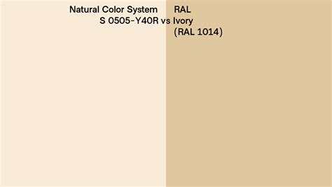 Natural Color System S 0505 Y40R Vs RAL Ivory RAL 1014 Side By Side