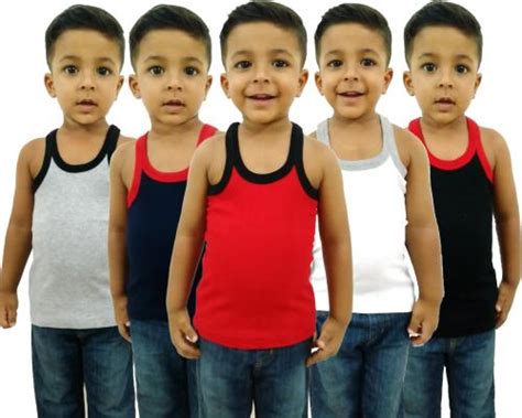 Hap Boys Multicolor Rib Vest Pack Pack Of 5 Jiomart