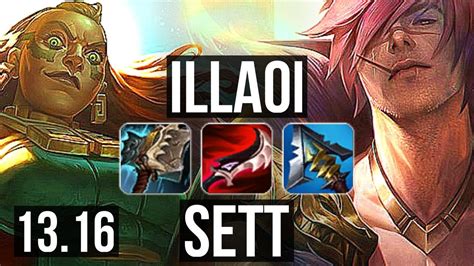 Illaoi Vs Sett Top 7 Solo Kills 900 Games 1 3m Mastery 9 2 6