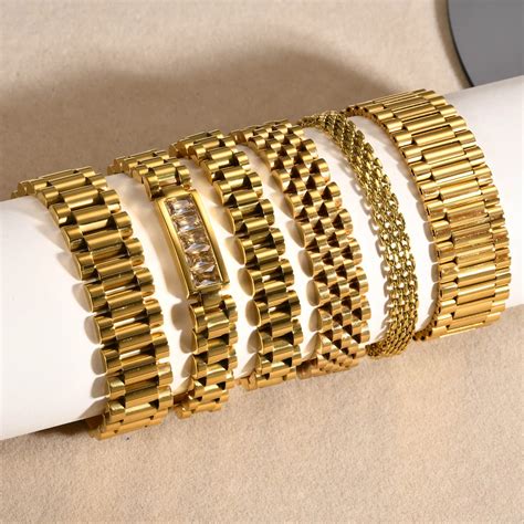 stainless steel gold bracelets trendy durable