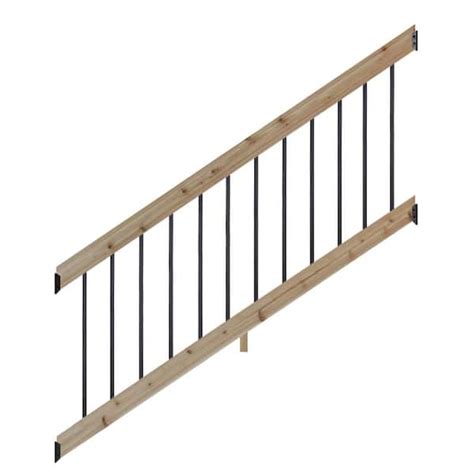 Prowood 6 Ft Cedar Stair Rail Kit With Aluminum Square Balusters 447180 The Home Depot